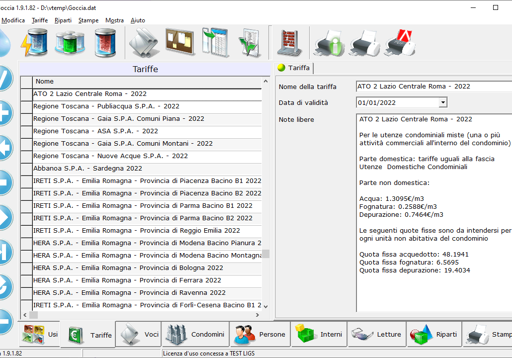 Software free per ripartizione acqua